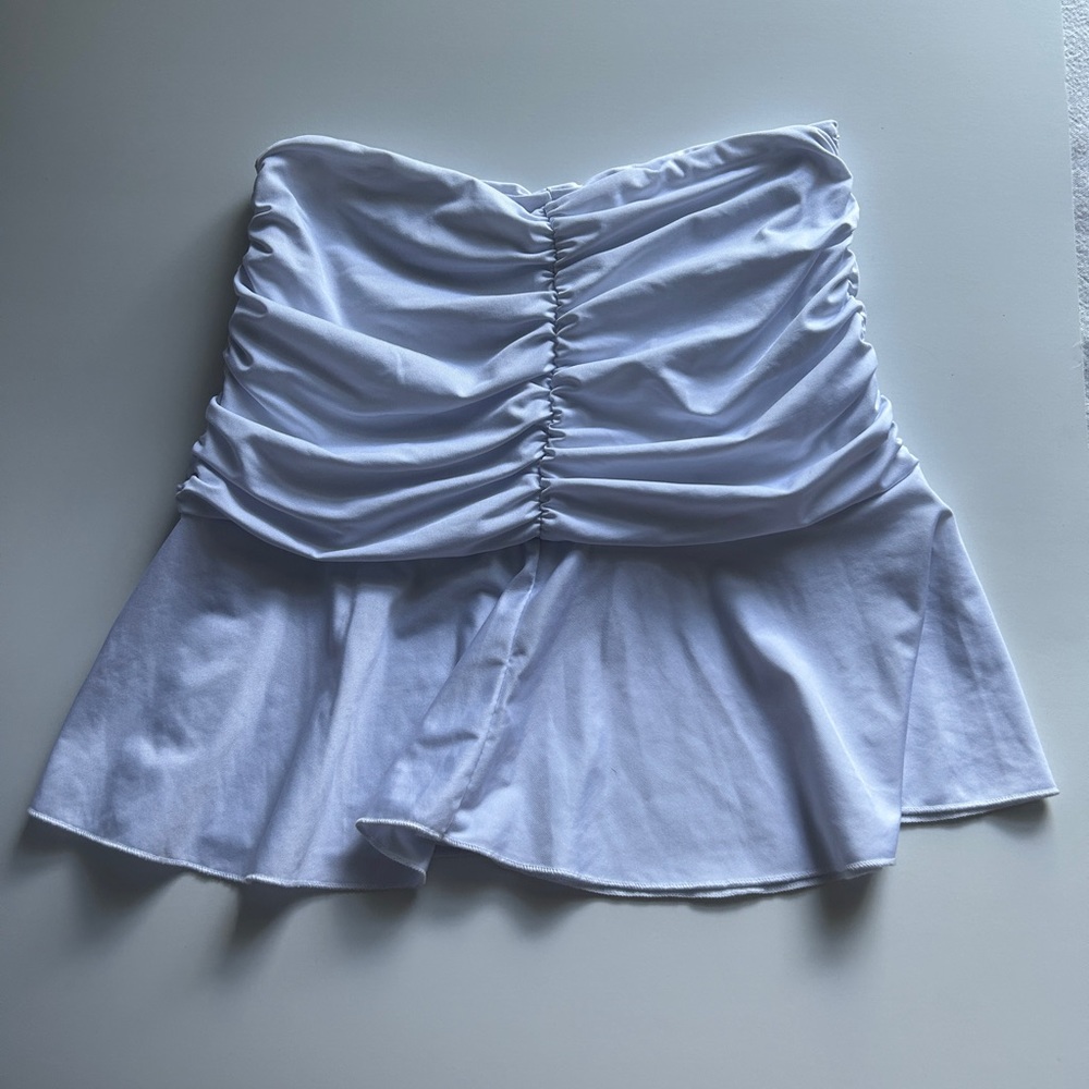 white mini skirt